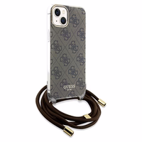 Guess Crossbody Cord 4G Print ümbris jaoks iPhone 15 / 14 / 13 - brown
