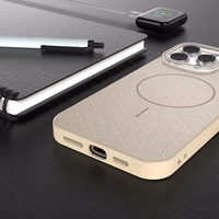 Glitter Thin Mag ümbris for iPhone 16 Pro 6,3" pruun