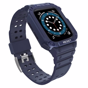 Protect Strap Ремешок для Apple Watch 38/40/41mm с бронированным чехлом - синий