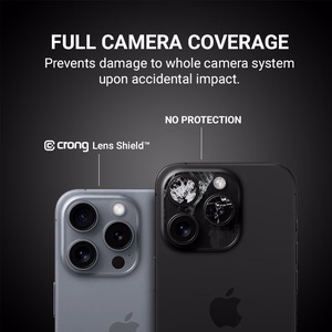 Crong Lens Shield kaamera objektiivide klaaskaitse seadmele iPhone 16 Pro / 16 Pro Max / 15 Pro / 15 Pro Max