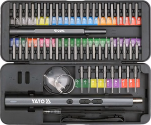 YATO YT-25770 56-osaline akukruvikeeraja ja otsikute komplekt 3,7 V