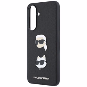Karl Lagerfeld ümbris Karl&Choupette Heads Pins&Logo kujundusega Samsung Galaxy A37 5G jaoks, must