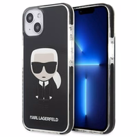 Karl Lagerfeld Iconik Karl ümbris iPhone 13 mini jaoks - must