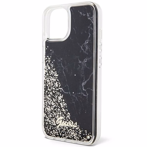 Чехол GUESS для IPHONE 13 / 14 / 15 GUHCP14SLCSGSGK (Liquid Glitter Marble) чёрный