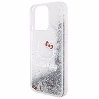 Hello Kitty Liquid Glitter Charms Kitty Head ümbris jaoks iPhone 15 Pro Max - hõbedane