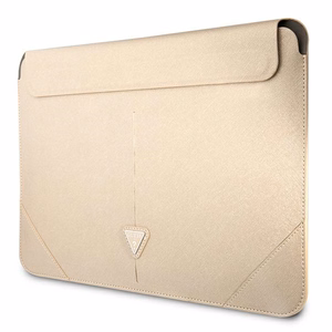 Guess Saffiano Triangle Logo ümbris jaoks a 16" laptop - beige