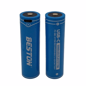 Rechargeable 21700 Size Aku koos USB-C Port, 3.6V, 5000mAh, Li-Ion, 2pcs