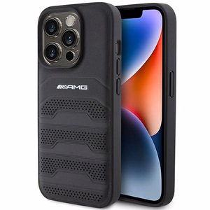 AMG Leather Debossed Lines ümbris jaoks iPhone 15 Pro - must