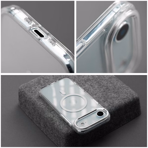 Case for iPhone 17 AIR Frame Clear Hybrid Mag Cover compatible with MagSafe transparent