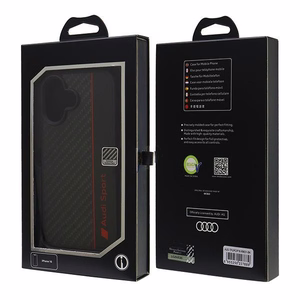 Audi Carbon Fiber Stripe Ümbris jaoks iPhone 16 6.1" - must