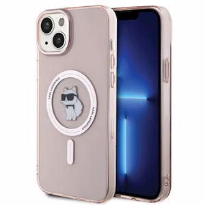 Karl Lagerfeld IML Choupette MagSafe ümbris jaoks iPhone 15 Plus - roosa