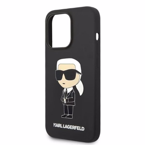 Karl Lagerfeld Silicone Ikonik ümbris jaoks iPhone 14 Pro - must