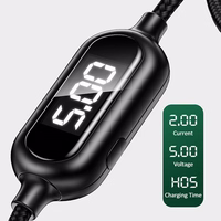 USAMS Kaabel punutud U48 lightning 1,2m 2A Fast Charging LED must SJ423USB01 (US-SJ423)