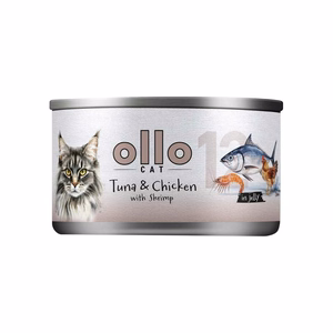 Ollo Cat No. 12 – märg kassitoit tuunikala, kana ja krevettidega tarretises, 70 g