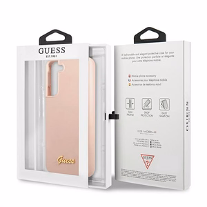Guess GUHCS22MLSLMGPP S22+ S906 розовый/розовый жёсткий чехол Silicone Script Metal Logo