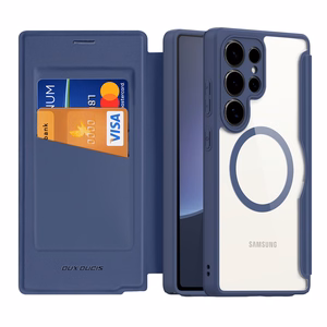 Dux Ducis Skin X Pro ümbris jaoks Samsung Galaxy S25 Ultra with MagSafe and wallet - sinine
