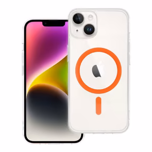 Drop Glue Colorful Ring Mag Cover compatible with MagSafe jaoks IPHONE 14 oranž