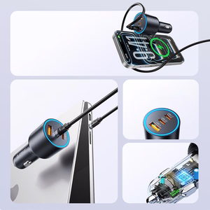 Orico HyperDrive 165W USB-A + 2x USB-C autolaadija - must