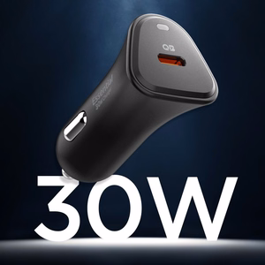 Spigen Essential EV301 30W Car Laadija - Must