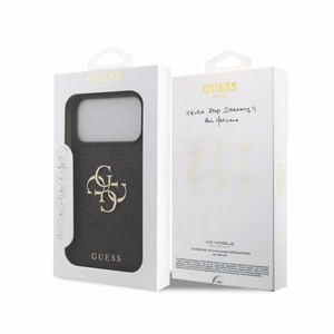 Case Guess PU 4G Metal Logo Apple iPhone 18 Pro Max grey