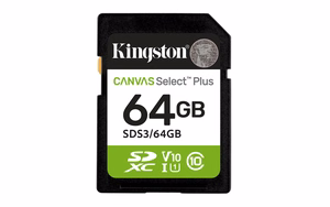 Kingston *SD 64GB Canvas Select Plus Gen3 R100MB/s