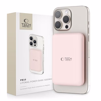 Tech-Protect LifeMag PB10 Powerbank MagSafe 5000mAh 15W USB-C portiga - roosa + USB-C kaabel