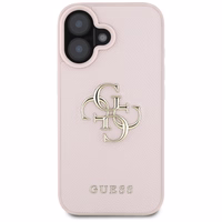 Guess Grained Big 4G Logo Small Classic Logo ümbris jaoks iPhone 16 - roosa