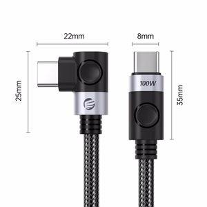 Orico C2C nurga USB-C–USB-C PD, 100 W kaabel, 0,5 m – must