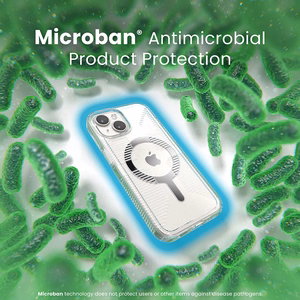 Speck GemShell Grip MagSafe ümbris seadmele iPhone 17e / 16e / 15 / 14 / 13, läbipaistev, kroomviimistlusega