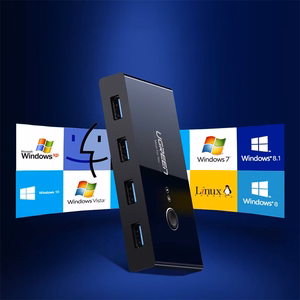 Ugreen jaotur HUB 4x USB 3.2 Gen 1 USB jagaja kahele arvutile must (US216 30768)