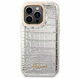 Guess Croco Collection ümbris jaoks iPhone 14 Pro 6.1" - hõbedane