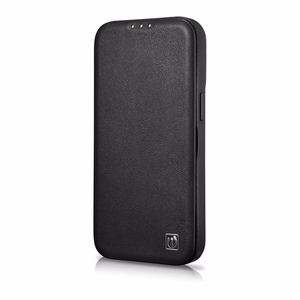 iCarer CE Premium Leather Folio Case iPhone 14 Plus Magnetic Flip Leather Folio Case MagSafe must (WMI14220715-BK)