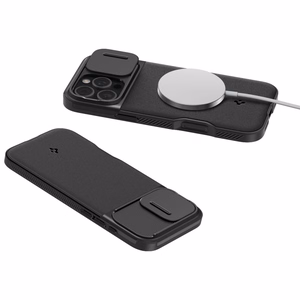 Spigen Optik Armor Mag Ümbris with MagSafe jaoks iPhone 16 Pro Max - Must
