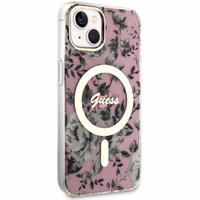 Guess GUHMP14MHCFWSP iPhone 14 Plus 6.7" roosa/roosa hardcase Flower MagSafe