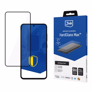 Tugevdatud täisekraani karastatud klaas 3mk HardGlass Max Black Samsung Galaxy S25+ jaoks