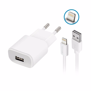 Forever TC-01 laadija 1x USB 1A valge + Lightning kaabel