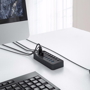 Orico CT2U3-10AB 10x USB-A 3.0 jaotur lülititega - must