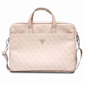Guess Saffiano 4G Triangle Logo bag jaoks a 16'' laptop - roosa