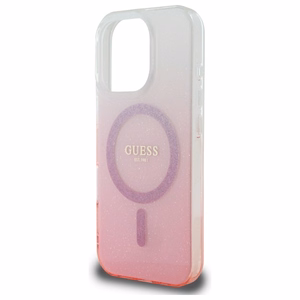 Guess IML Glitter Gradient MagSafe Ümbris jaoks iPhone 16 Pro - roosa