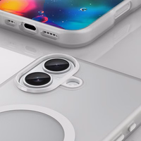 Magnetic Abrasive iPhone 17 Ümbris Compatible with MagSafe - Matt Valge