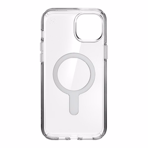 Speck Presidio Perfect-Clear MagSafe ümbris ClickLock-tehnoloogiaga seadmele iPhone 15 Plus / 14 Plus, läbipaistev kroomivärvi rõngaga