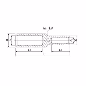 Bimetallic Connector (Link) Al+Cu, jaoks 50+35mm2 Cables, 10pcs