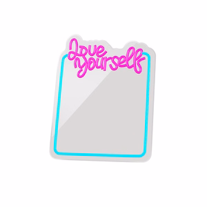 Neon MIRROR LED LOVE YOURSELF türkīis roosa FMNE01 Forever Light