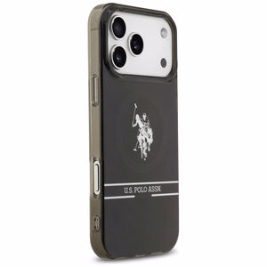 US Polo DH and Bottom Stripe Logo MagSafe Ümbris jaoks iPhone 17 Pro Max - Must
