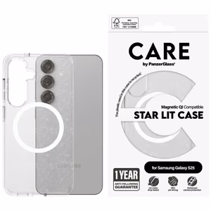 CARE by PanzerGlass Flagship Urban Combat Starlight Valge QI Ümbris jaoks Samsung Galaxy S25 - Läbipaistev