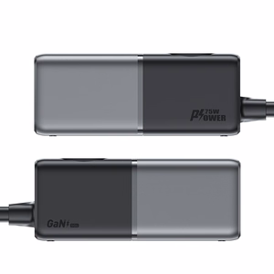 Acefast Z2 GaN 75W PD desktop Laadija 3x USB-C 2x USB-A - must and hall