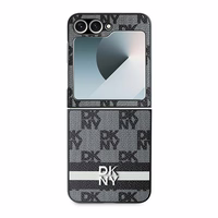 DKNY Checkered Pattern Printed Stripes ümbris jaoks Samsung Galaxy Z Flip 6 - must
