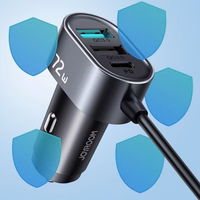 Autolaadija Joyroom "JR-CL05" Must 72W (2xPD / 3xQC3.0)