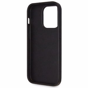 Guess GUHCP14LP4TDSCPK case for iPhone 14 Pro - black Crossbody 4G Metal Logo