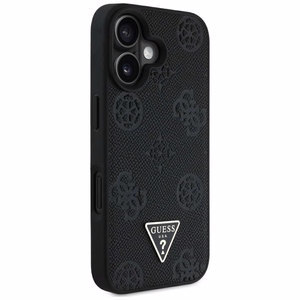 Guess Grained Hot Stamp Peony Triangle Logo MagSafe Ümbris jaoks iPhone 16 - Must